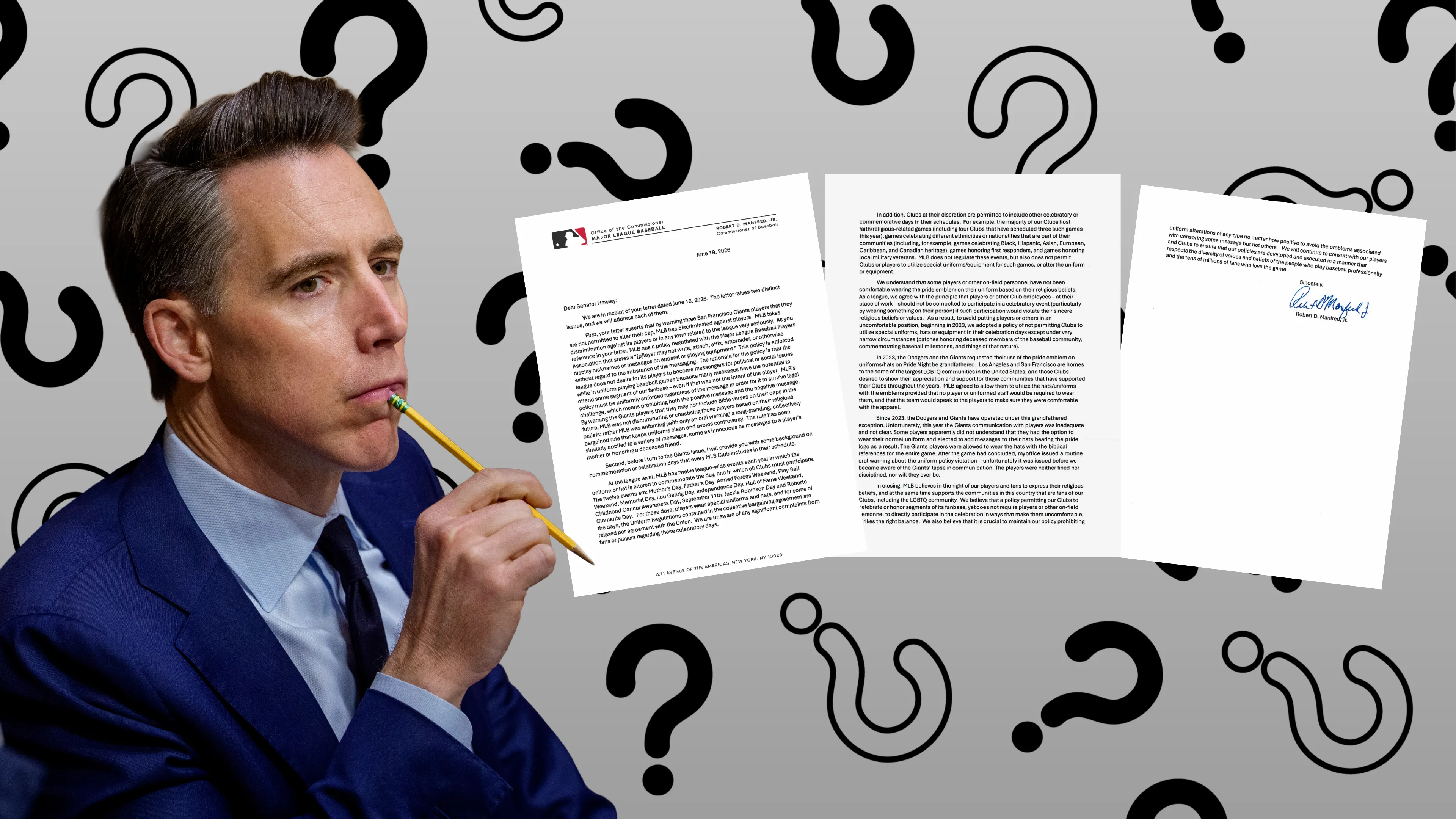 Someone Help Josh Hawley Understand MLB’s Three-Page Rebuke to His Pride Tantrum
